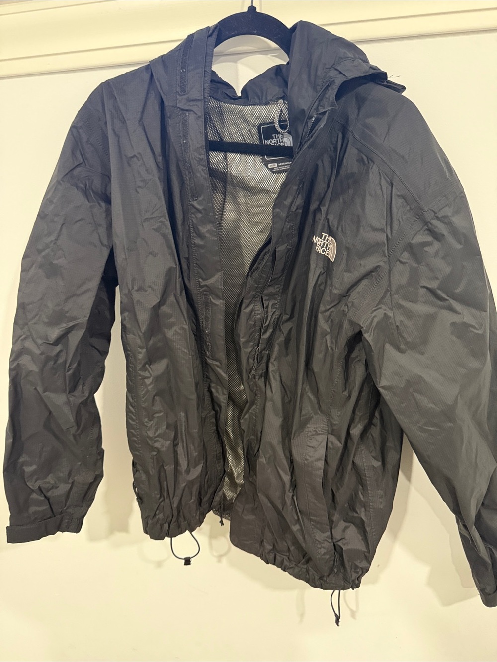 The North Face Men's Charcoal Hooded Rain Shell Jacket